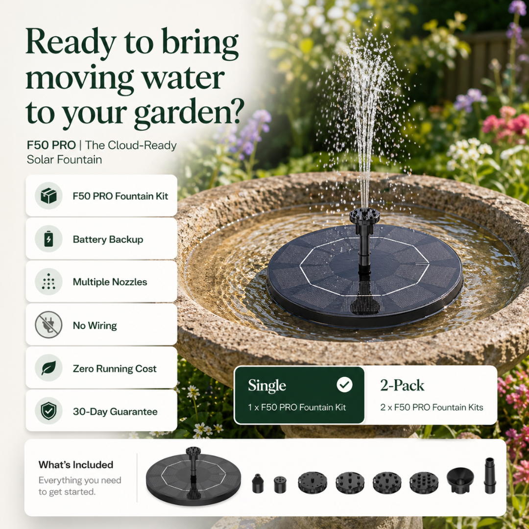F50 PRO | The Cloud-Ready Solar Fountain