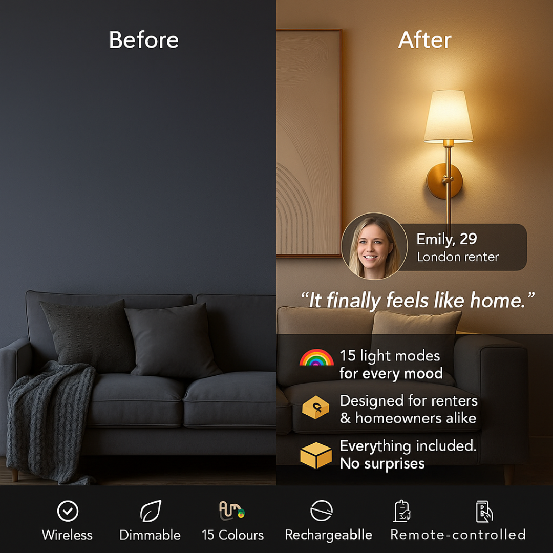 W50 PRO | The 3-in-1 Wireless Wall Light (Set of 2)