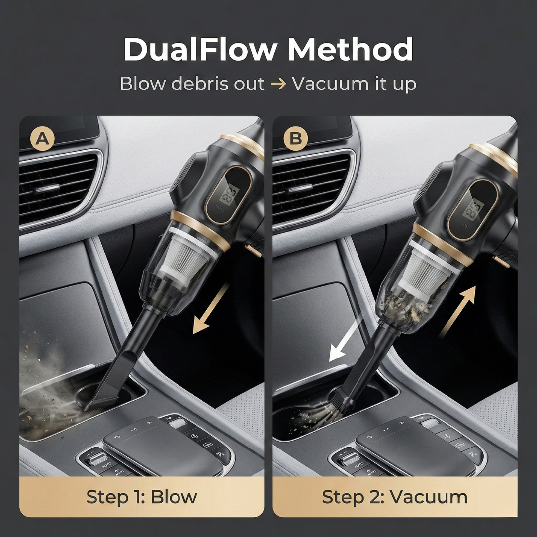 V25 PRO | DualFlow Car Vacuum & Air Duster