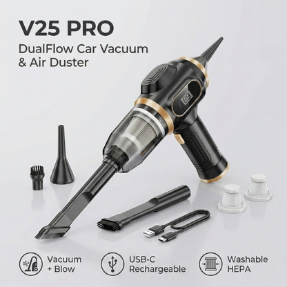 V25 PRO | DualFlow Car Vacuum & Air Duster