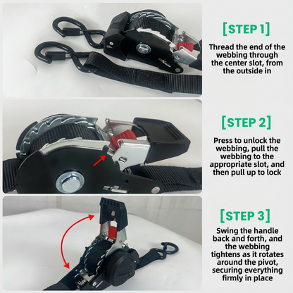 R70 PRO | One-Hand Retractable Ratchet Straps