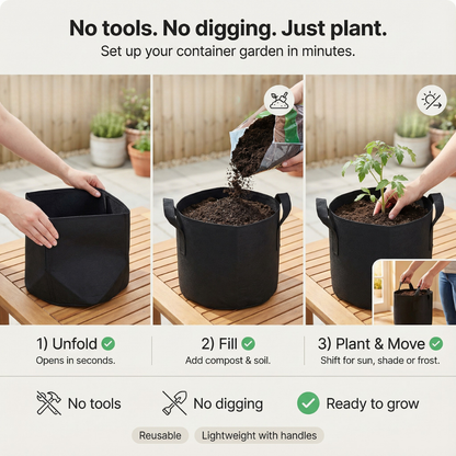 FP1 | Heavy-Duty Reusable Fabric Planters