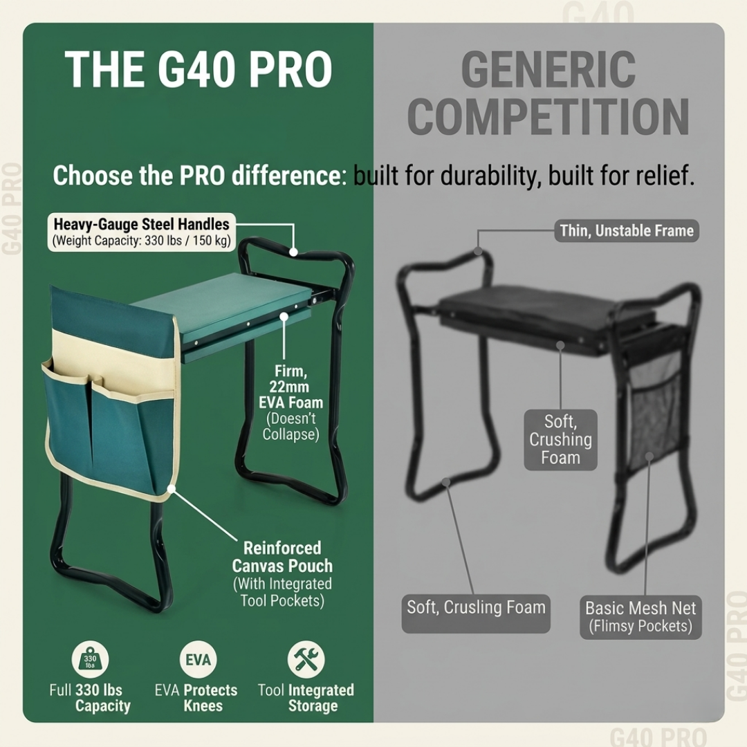 G40 PRO | The Folding Garden Kneeler & Stool