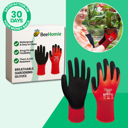 Breathable Nylon Gardening Gloves, Stretchable and Coated with Nitrile