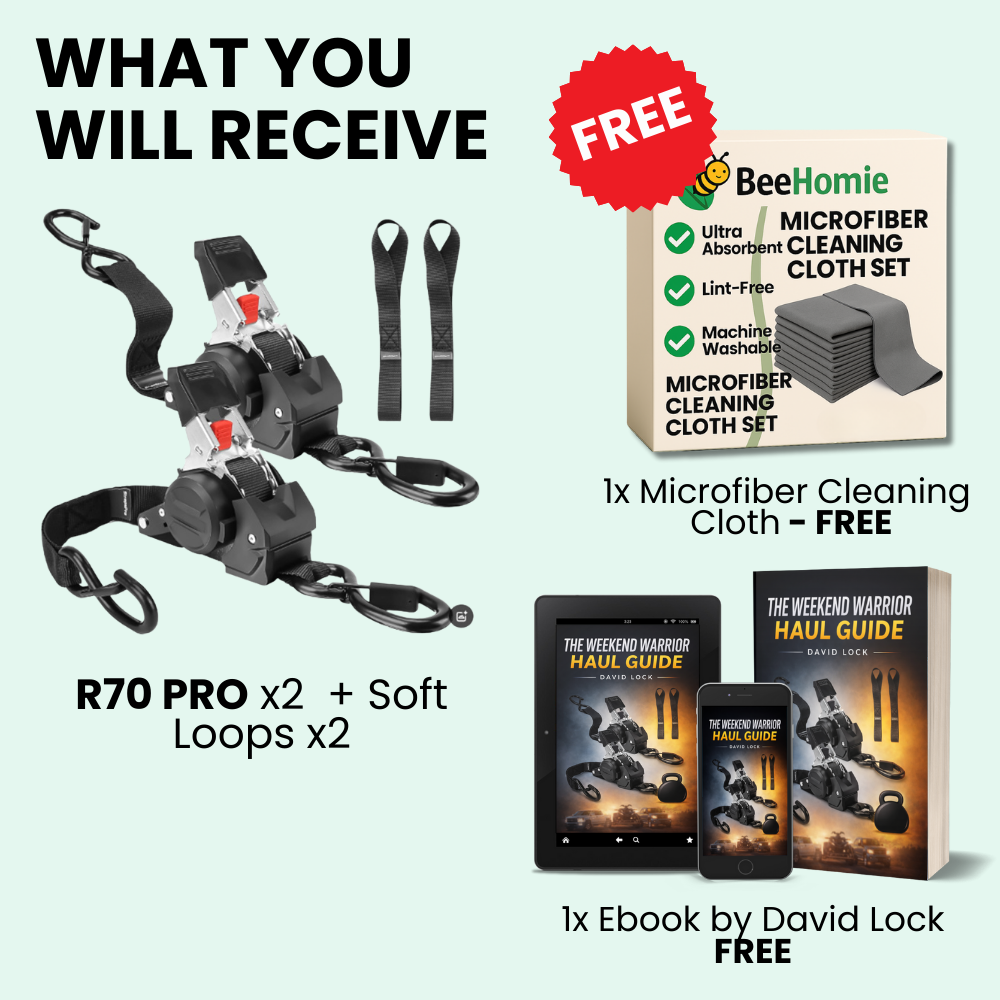 R70 PRO | One-Hand Retractable Ratchet Straps