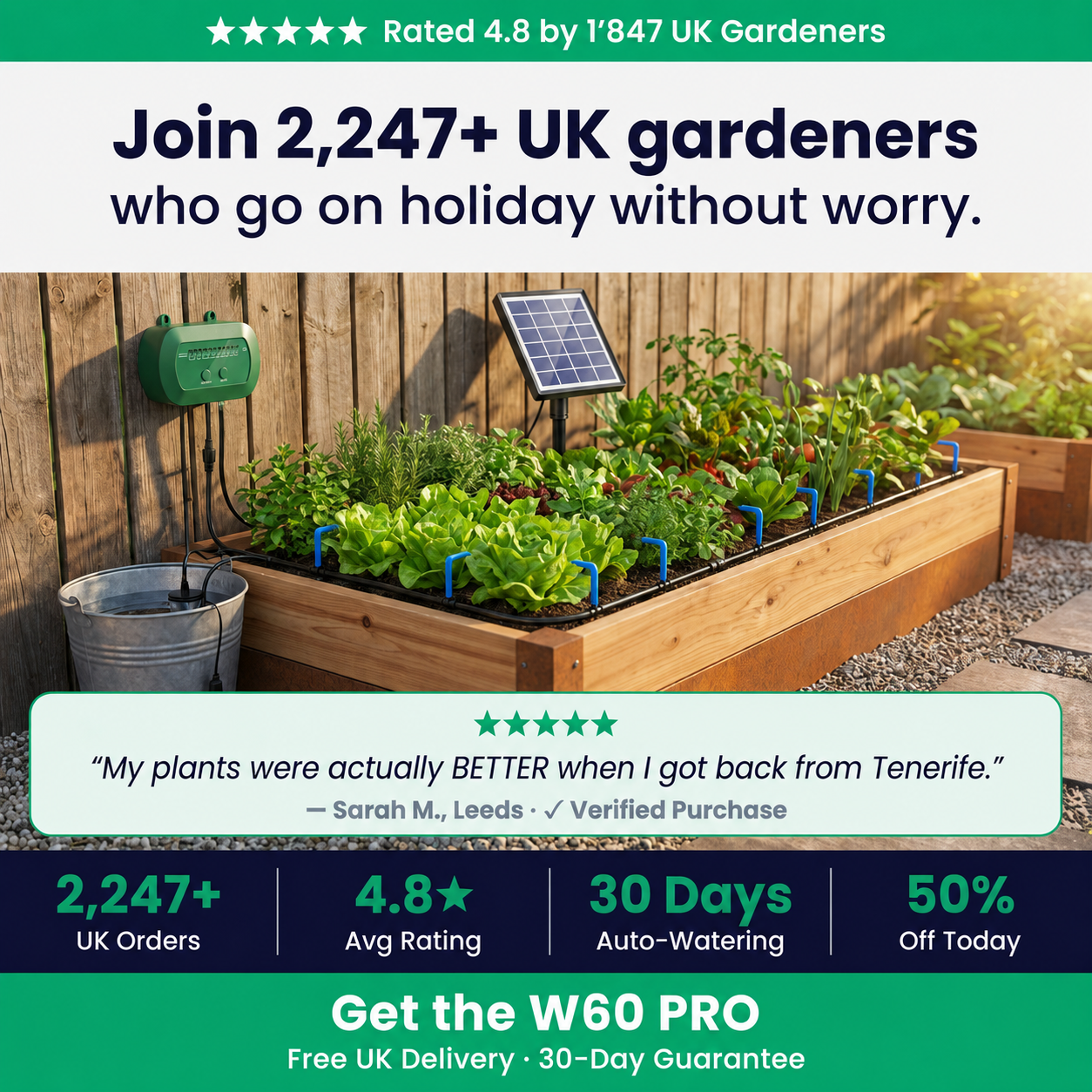 W60 PRO | The Solar Auto-Watering System