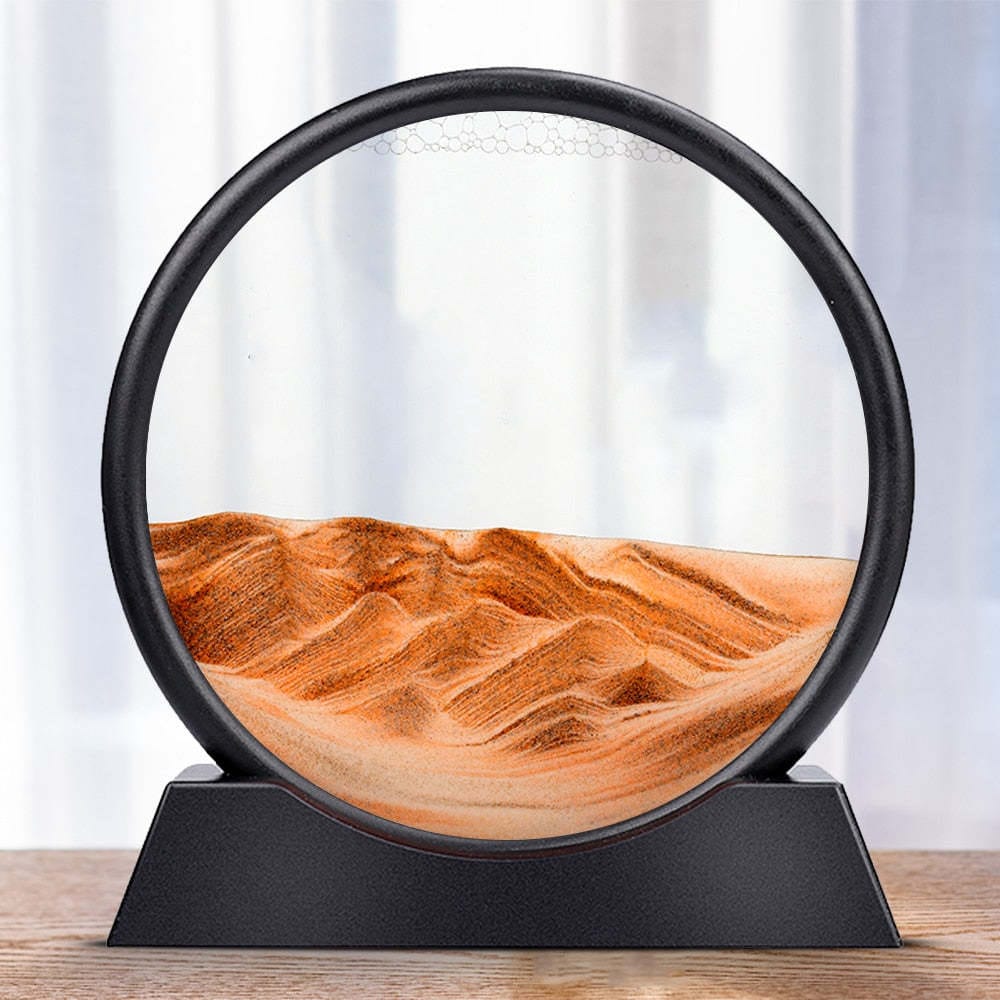 Jardioui 18x19x4 cm / Desert Sablier 3D - Paysage de sable en pleine mer